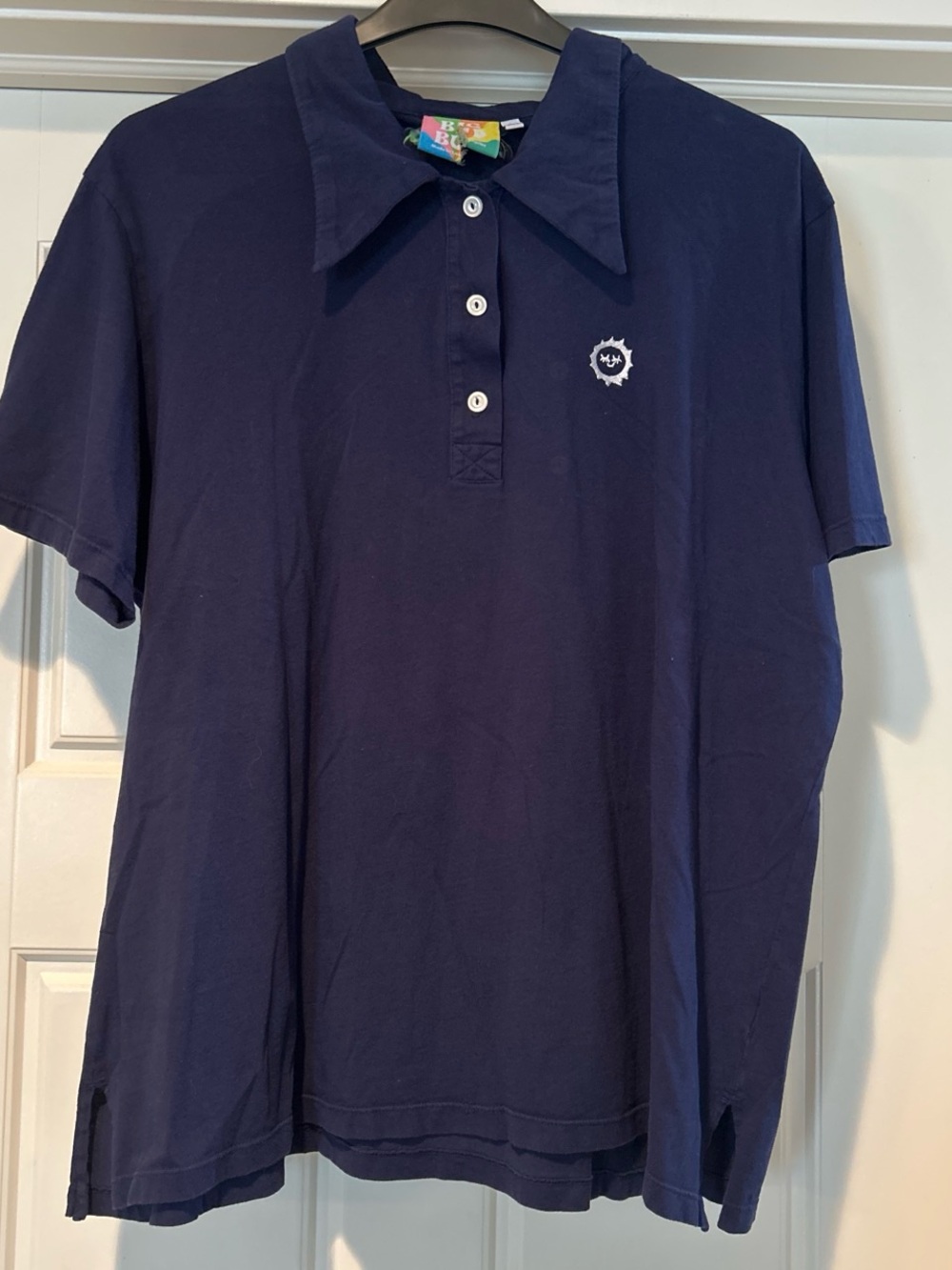 Big Bud Press Navy Short-Sleeve Polo with Embroidered Crest